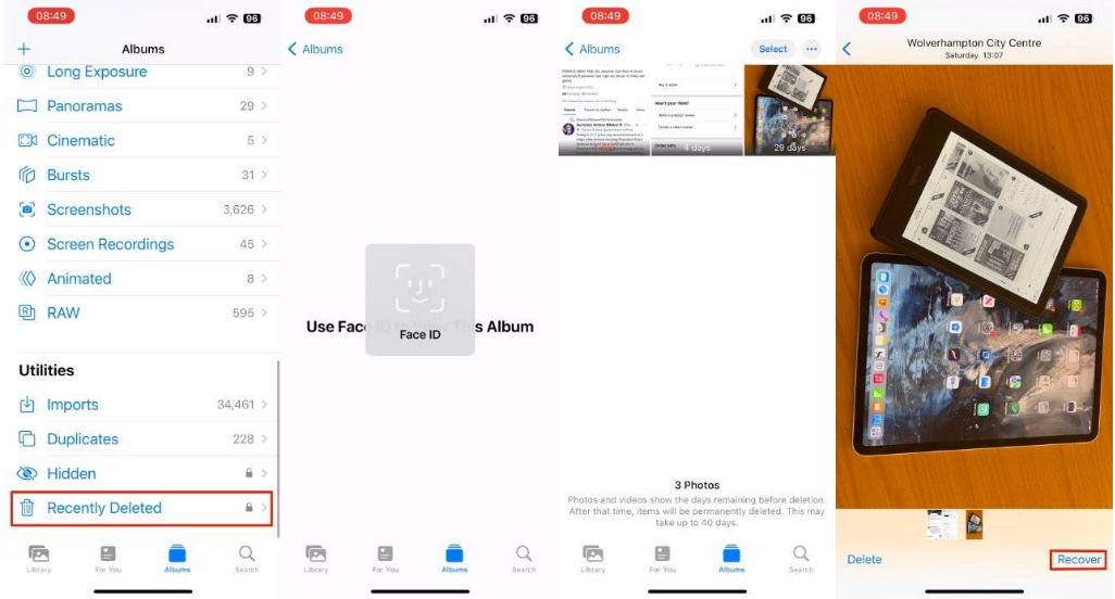 莱阳苹果14维修分享 iPhone14 上恢复已删除的照片 